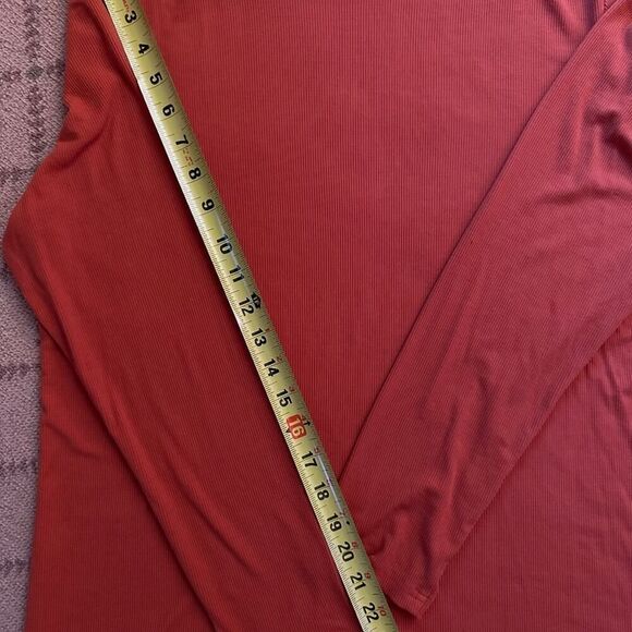 Orange Long sleeve turtle neck T-shirt with attached face mask - NOWT L - Picture 6 of 12